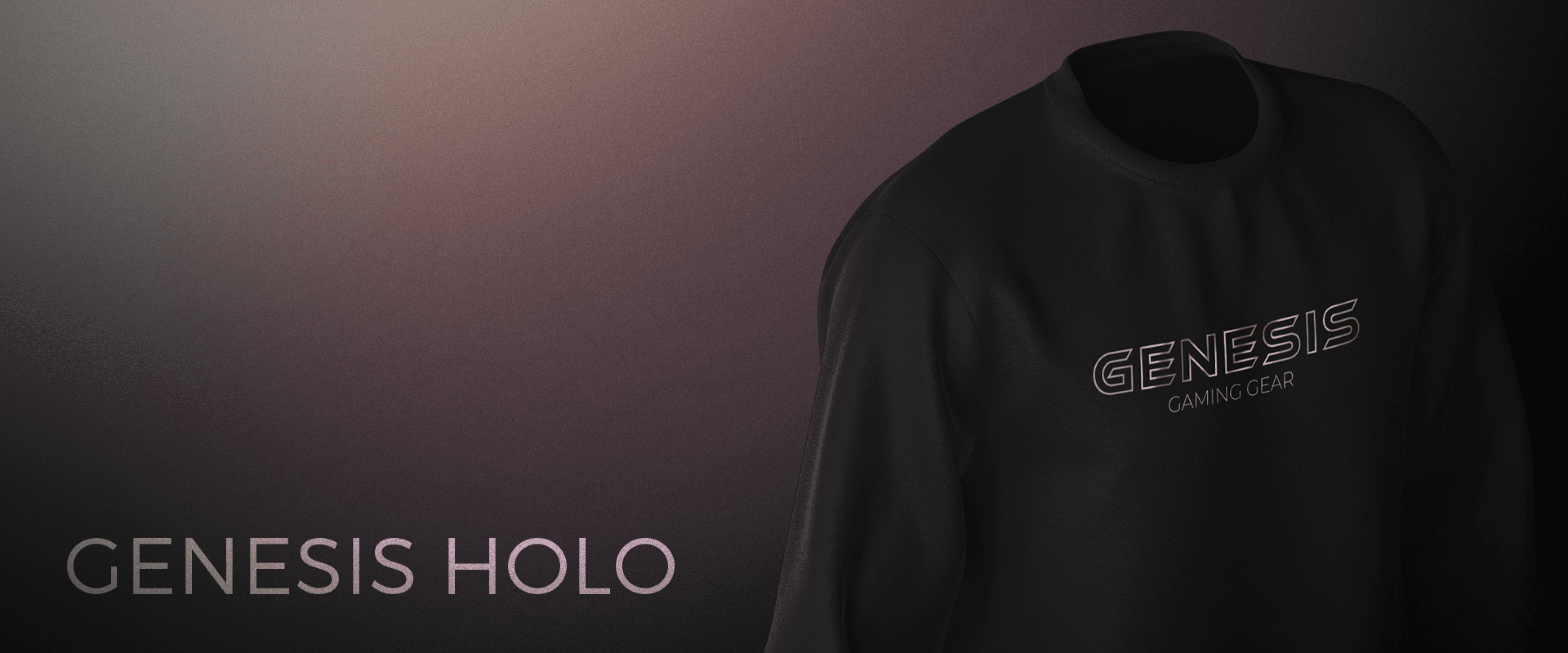 Sweat-shirt noir à manches longues arborant le logo "GENESIS" et le texte "Gaming Grip" dans un design épuré et minimaliste.