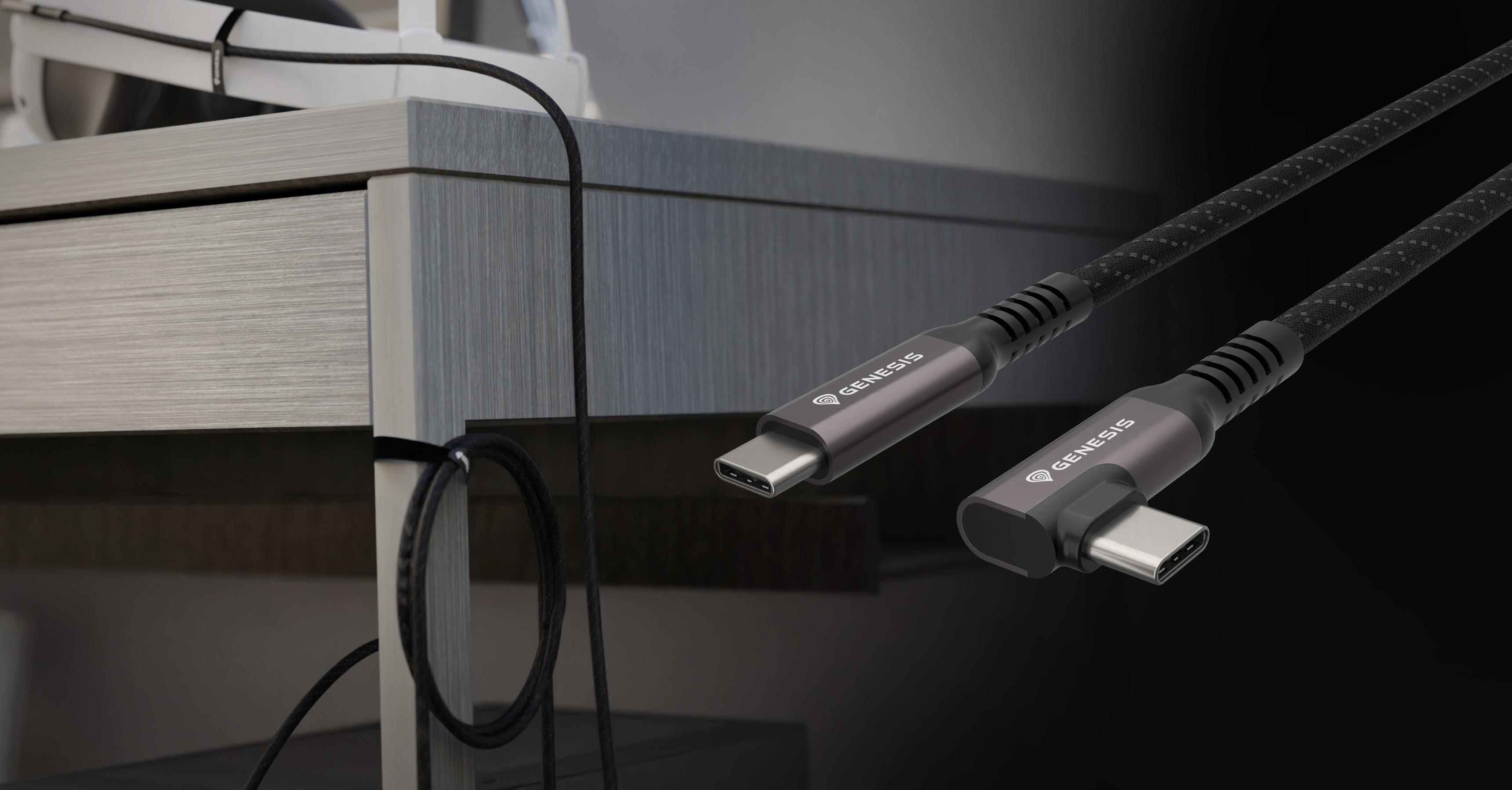 Câble USB-C, mâle à mâle, 3.2 Gen 2, longueur 3m, 10Gb/s, 60W Power Delivery, design noir avec détails des connecteurs visibles.