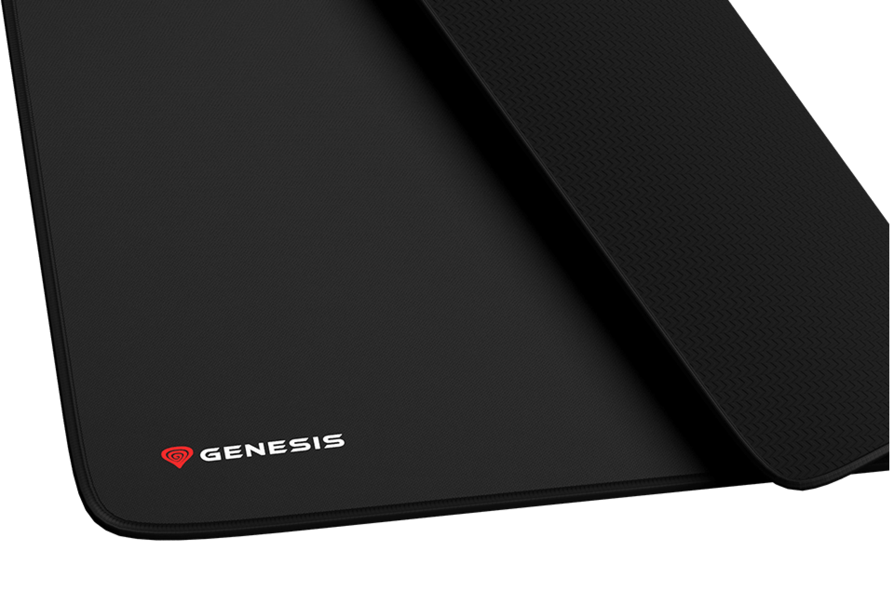 Tapis de souris noir de Genesis, doté d'une surface texturée et d'un logo, mesurant 400x330mm.