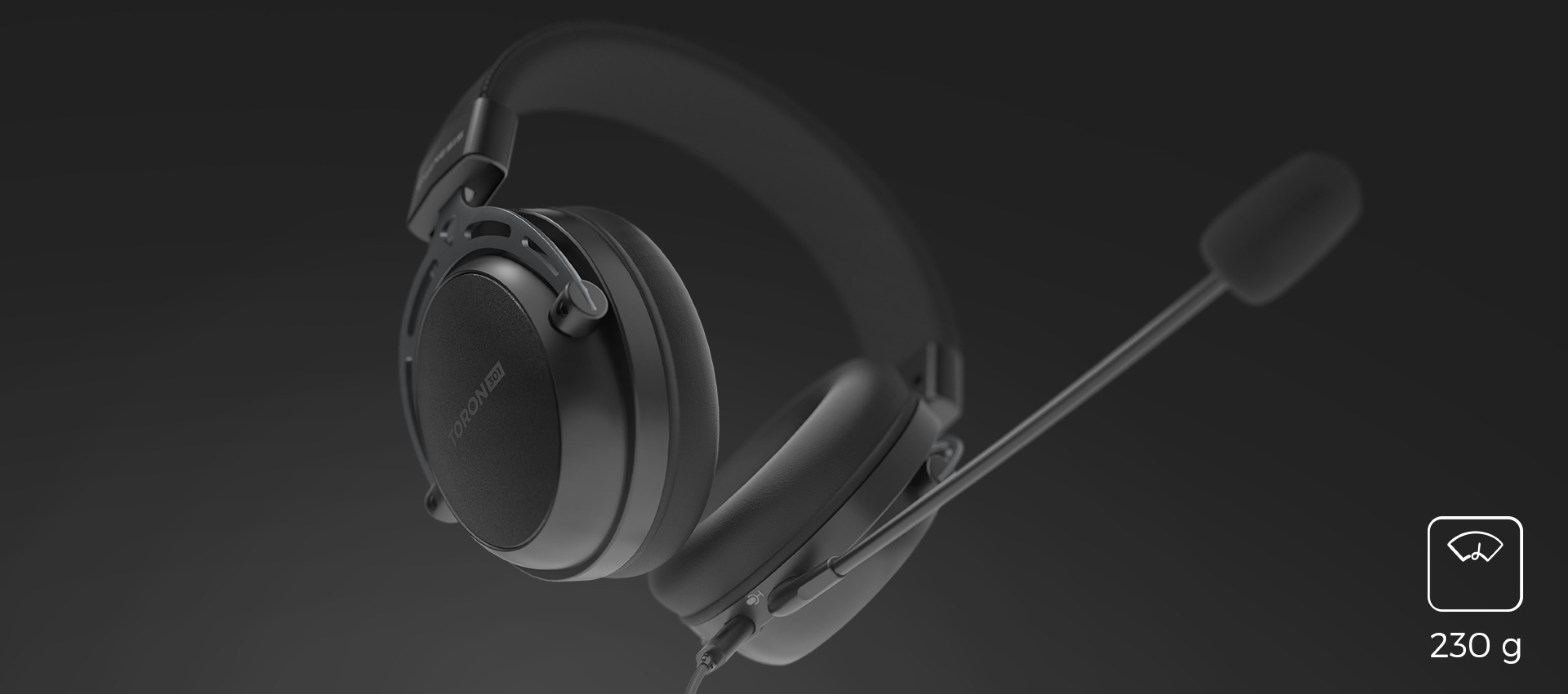 Casque d'écoute supra-auriculaire Genesis Toron 301 noir avec microphone réglable, conçu pour le confort et le style.