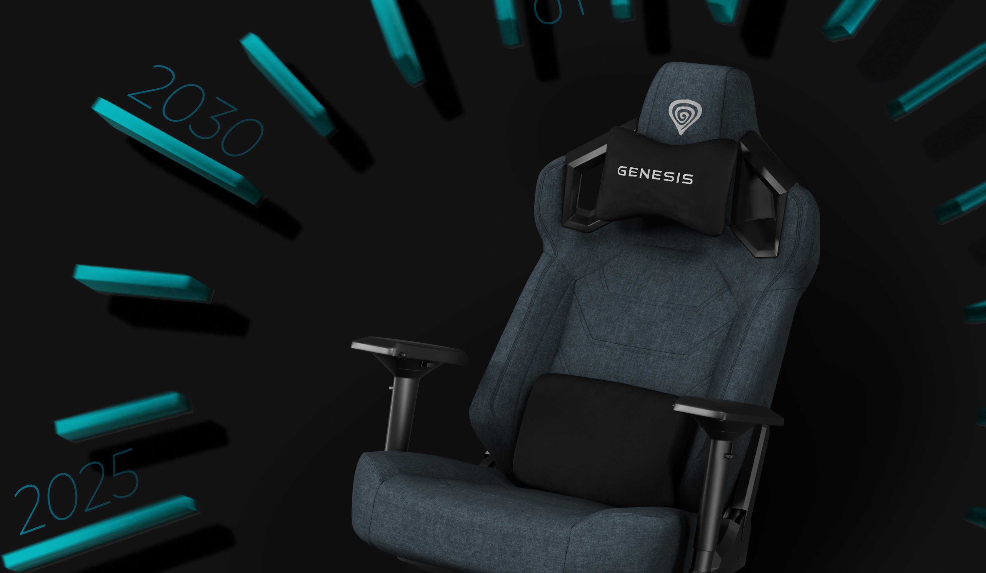 Fauteuil de jeu Genesis Nitro 800 gris doté d'accoudoirs réglables et d'un design confortable, idéal pour les sessions de jeu.