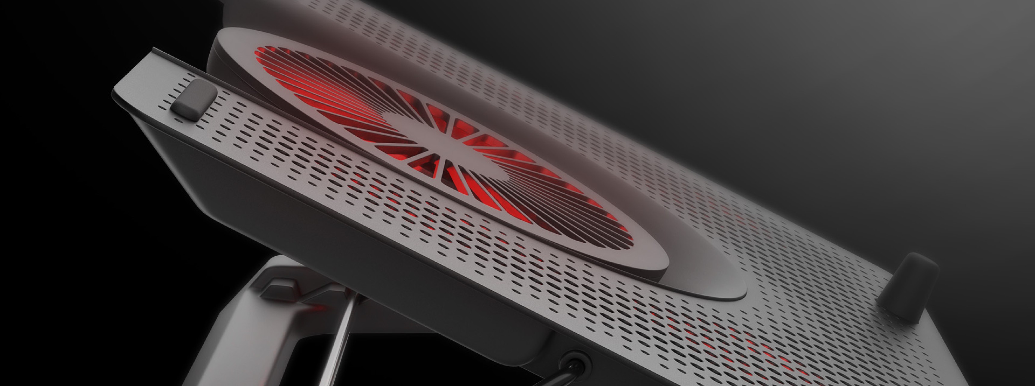 Support refroidissant pour ordinateur portable Genesis Oxid 550 comporte cinq ventilateurs, un éclairage LED rouge et un port USB pour la connectivité. Convient aux ordinateurs portables de 15,6 à 17,3 pouces