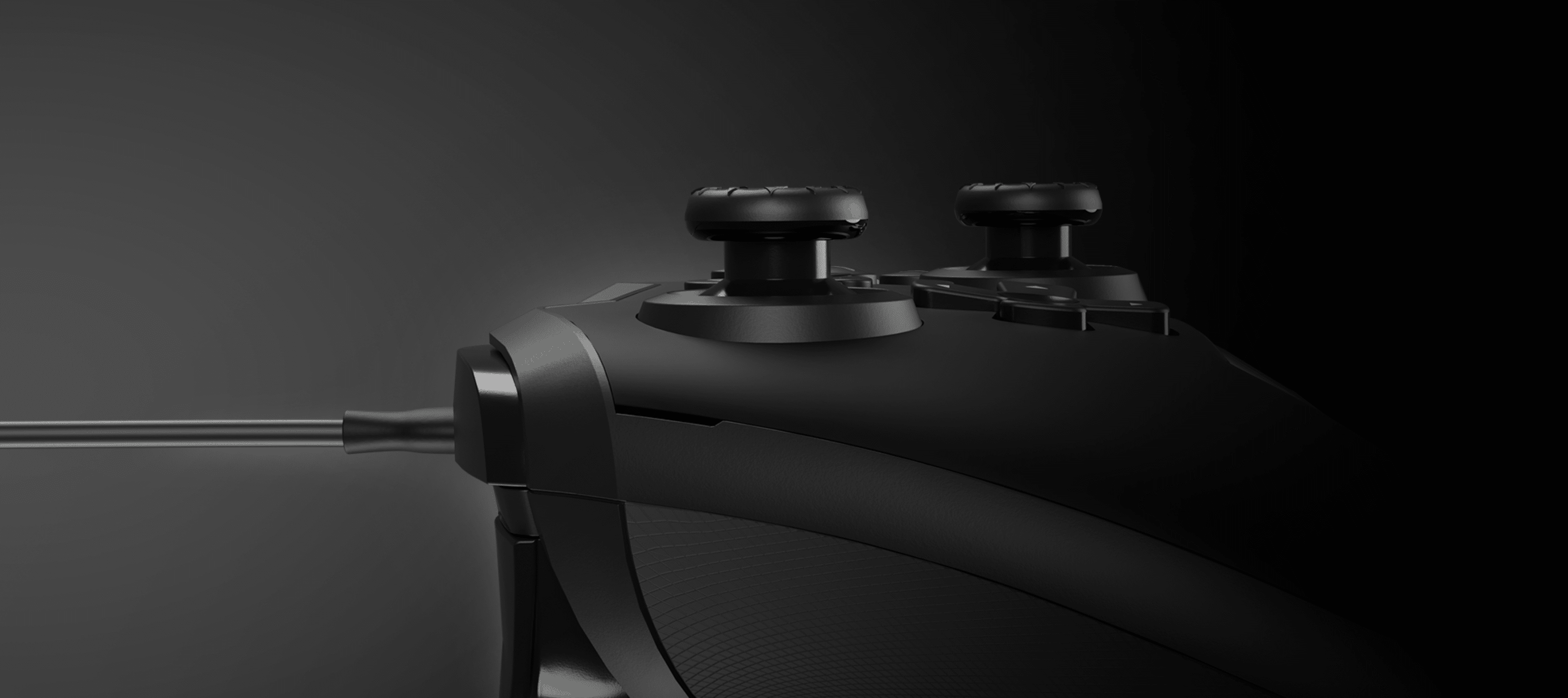 Manette de jeu Genesis Mangan 300 filaire pour PC, Switch et mobile, dotée de deux sticks analogiques et d'un design noir élégant.