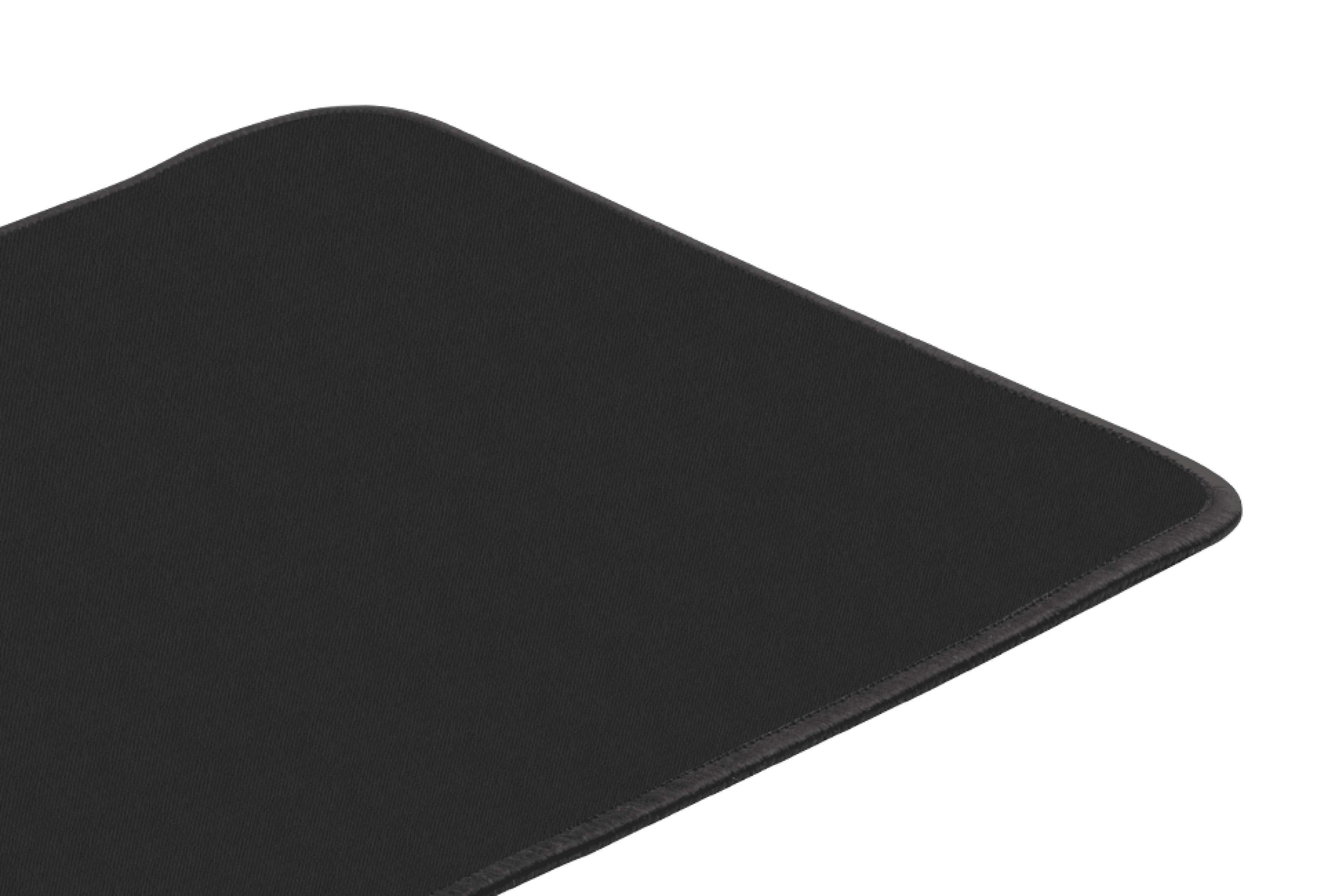 Tapis de souris noir aux bords arrondis, doté d'une surface texturée pour un meilleur contrôle de la souris et d'un design minimaliste.