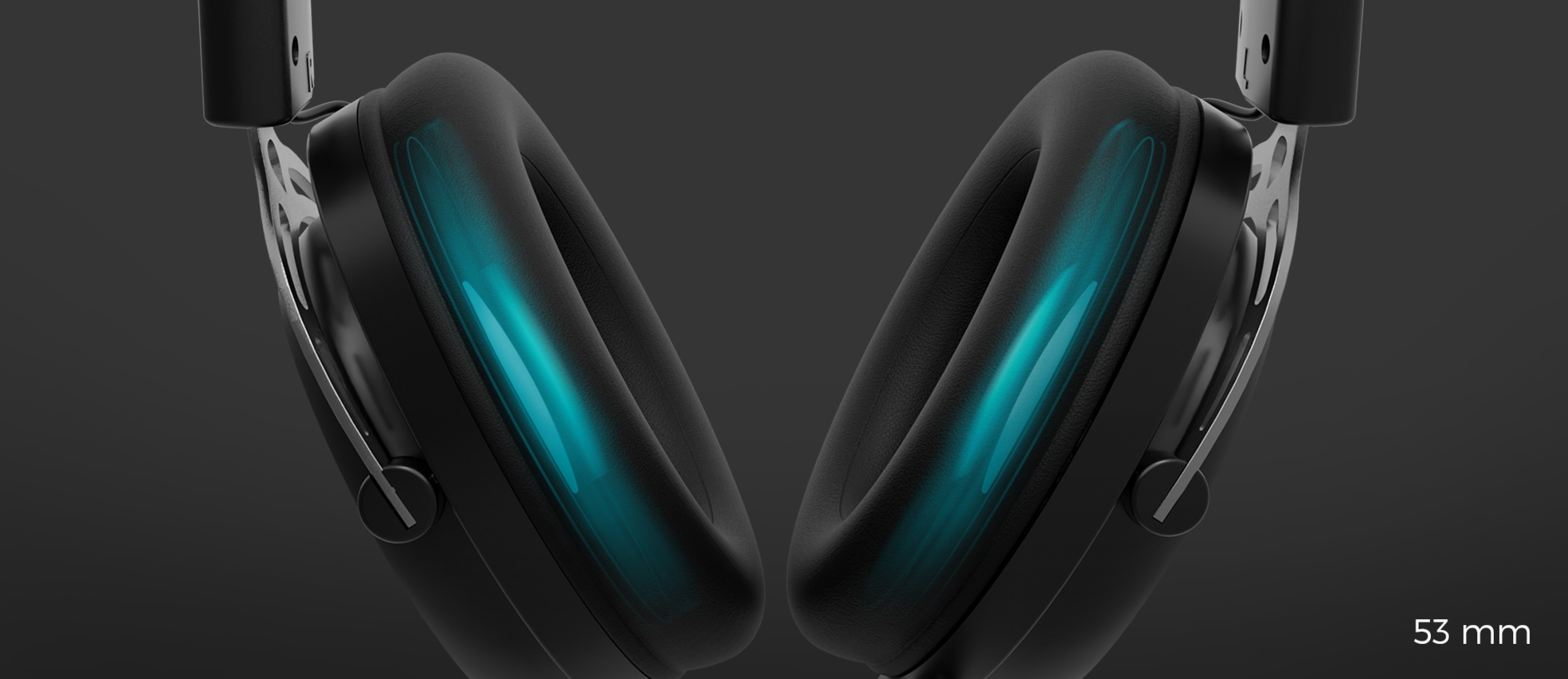 Casque d'écoute supra-auriculaire Genesis Toron 301 noir avec microphone, doté de haut-parleurs de 53 mm et d'accents bleus.