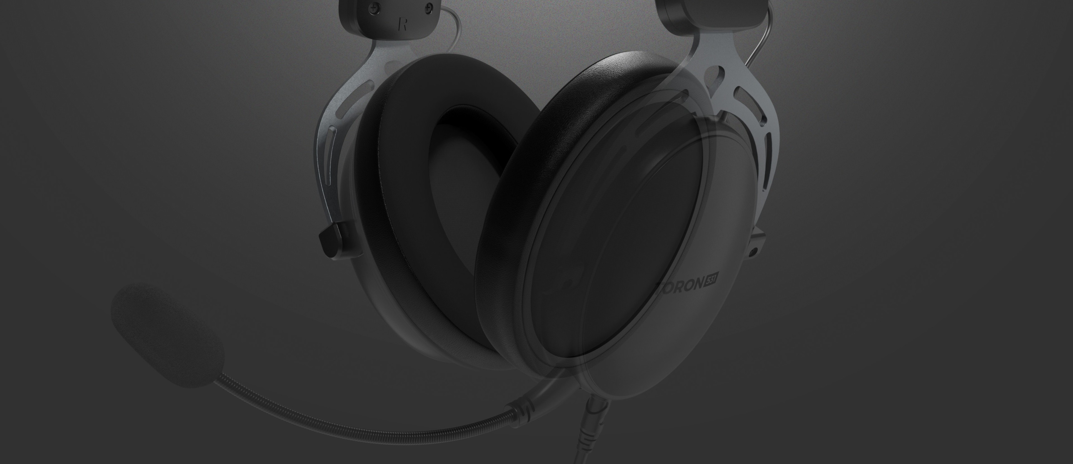 Coussinets hybrides pour le casque Genesis Toron EP01, dotés d'un design élégant et d'un microphone intégré.