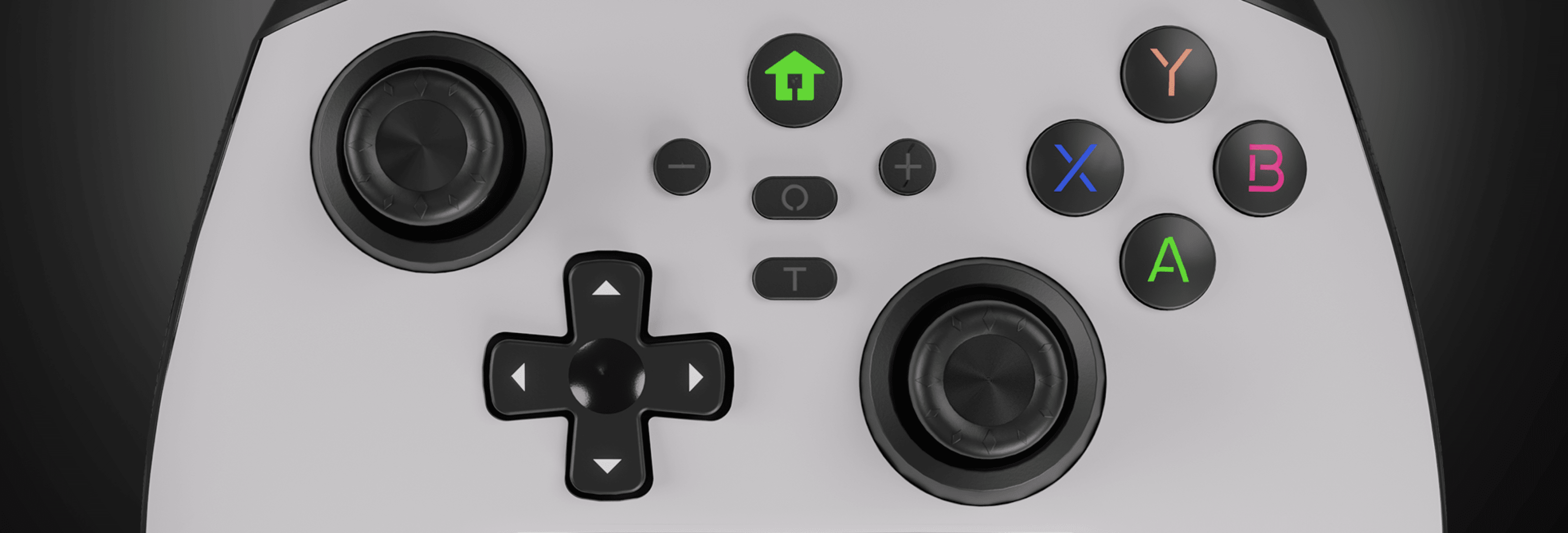 Manette de jeu filaire noire Genesis Mangan 300 avec doubles joysticks et boutons d'action colorés, conçue pour les jeux sur PC, Switch et mobile.