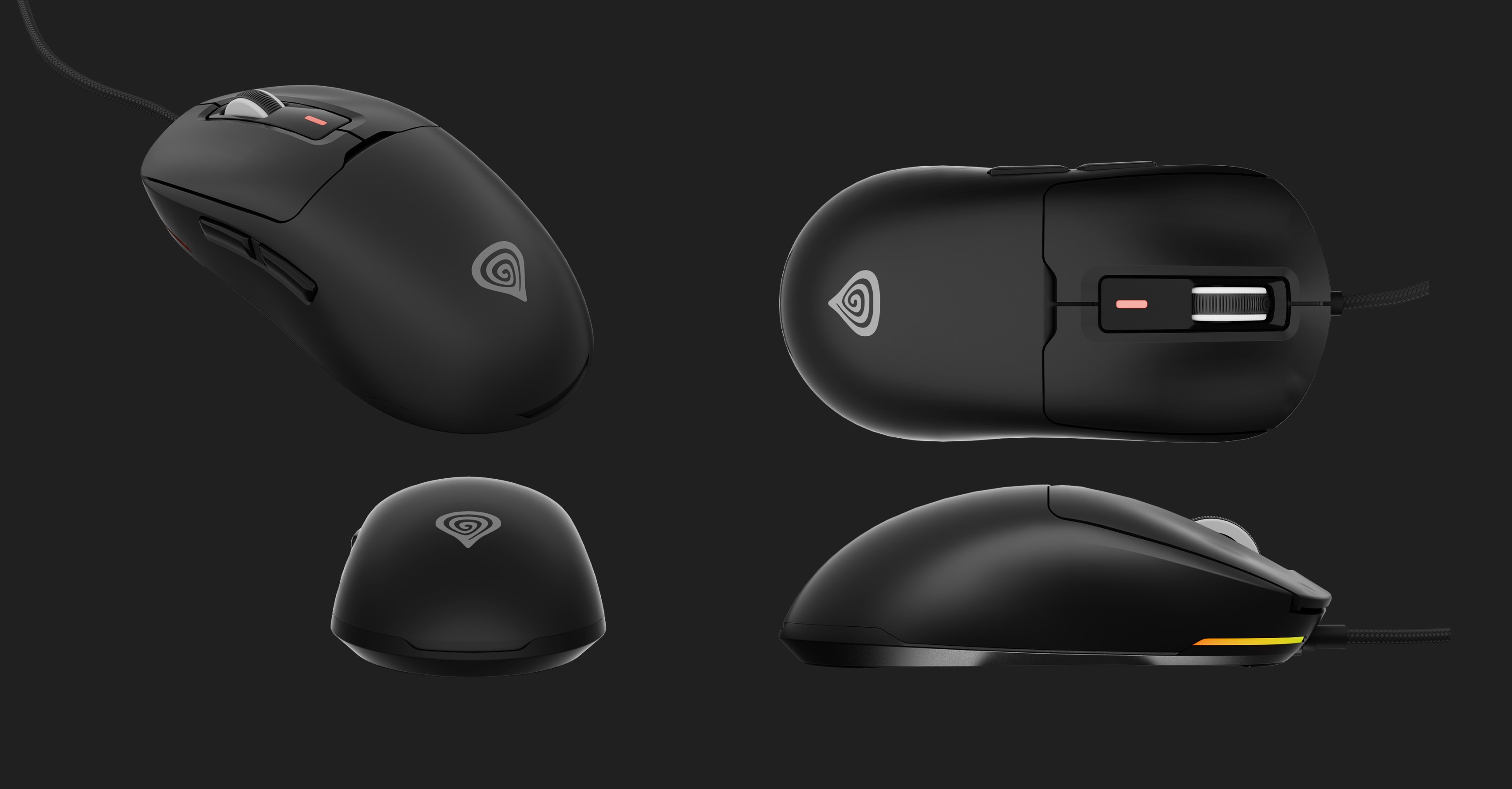 Souris de jeu RGB noire Genesis Krypton 660, dotée d'un design filaire, d'un DPI réglable jusqu'à 12000 et de boutons programmables.