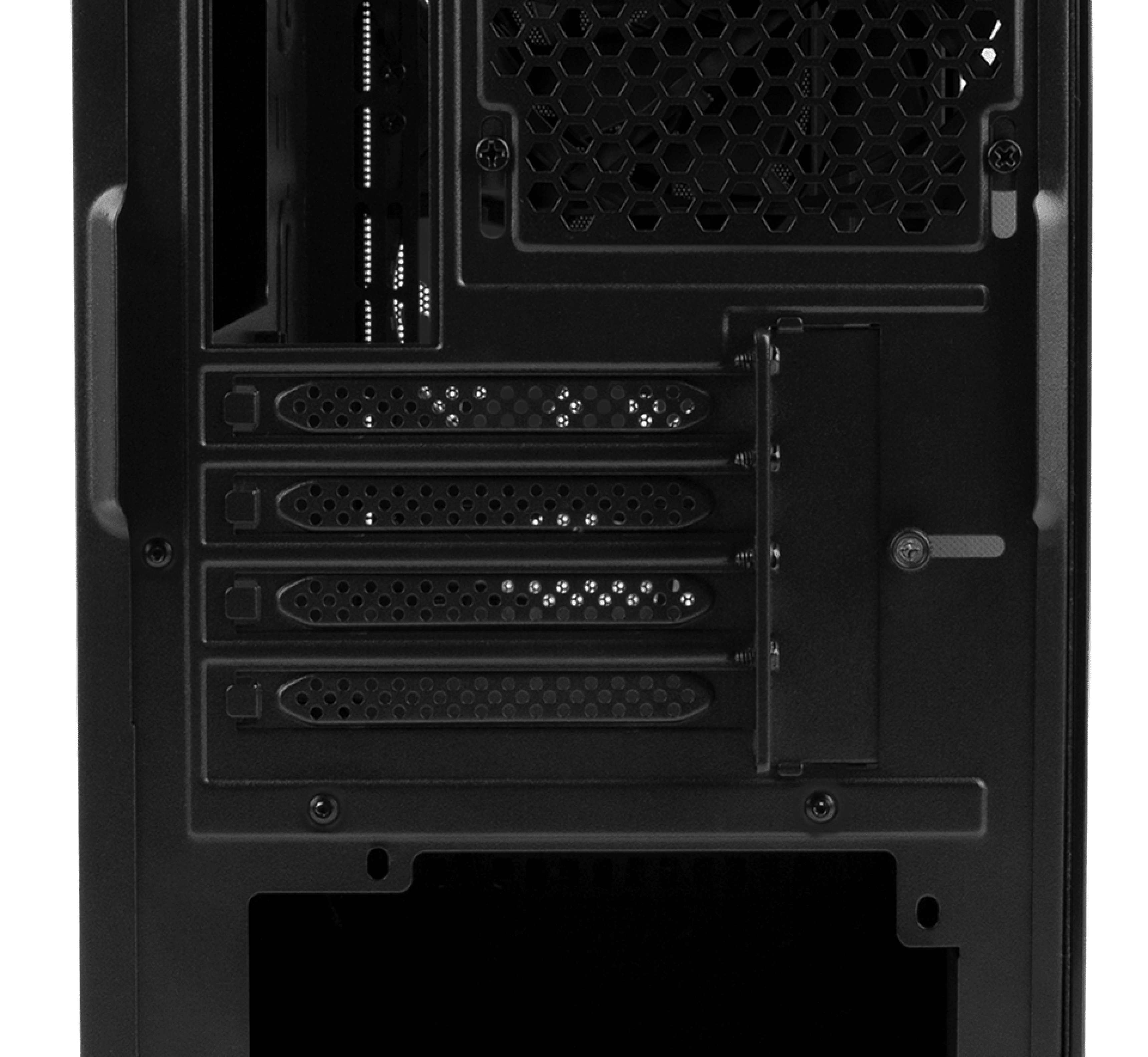 Boîtier mini tour Genesis Irid 503 V2 MATX noir avec fenêtre, doté de plusieurs emplacements d'extension et d'une ventilation.