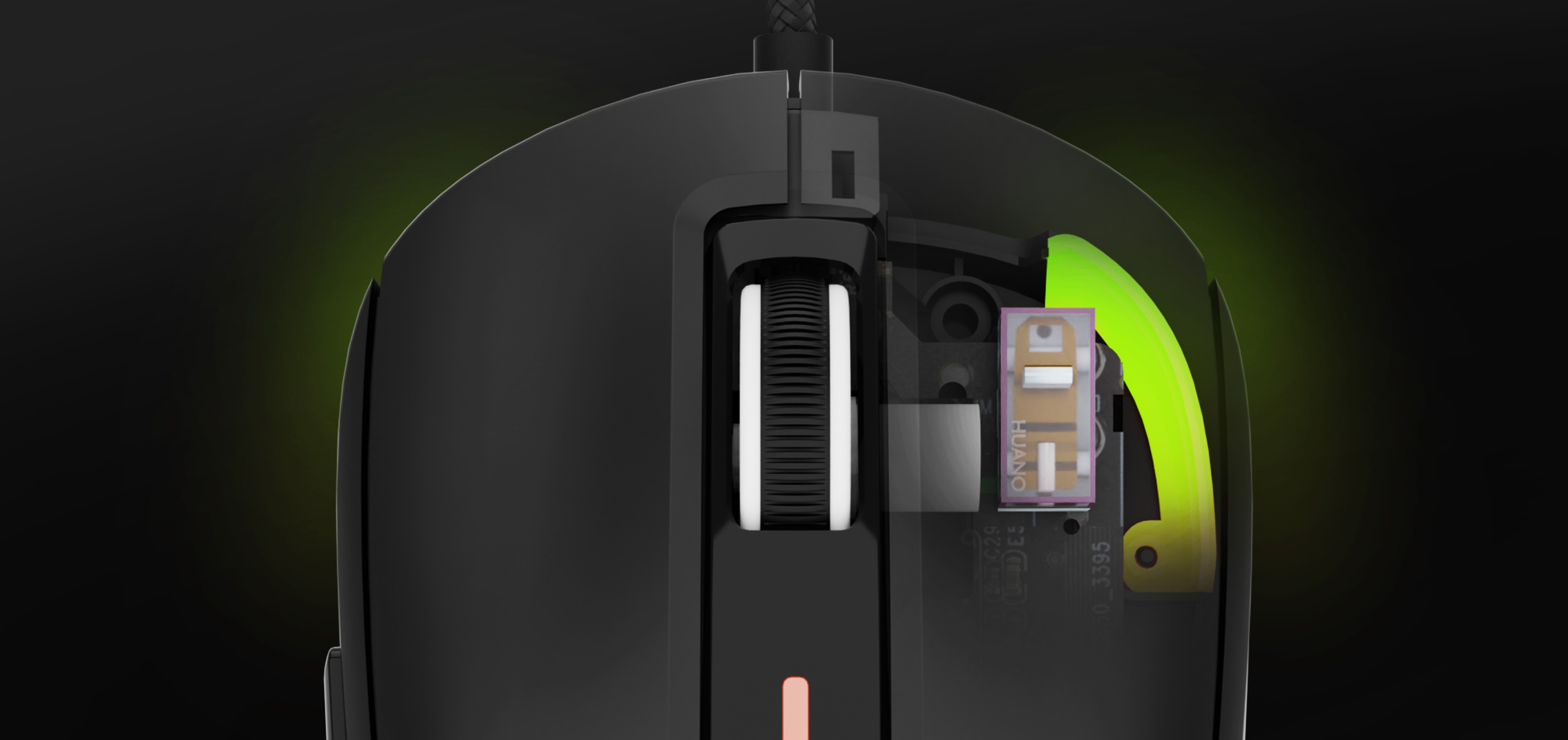 Souris de jeu Genesis Krypton 660 noire présentant les composants internes, dotée d'un éclairage RVB et de boutons personnalisables.