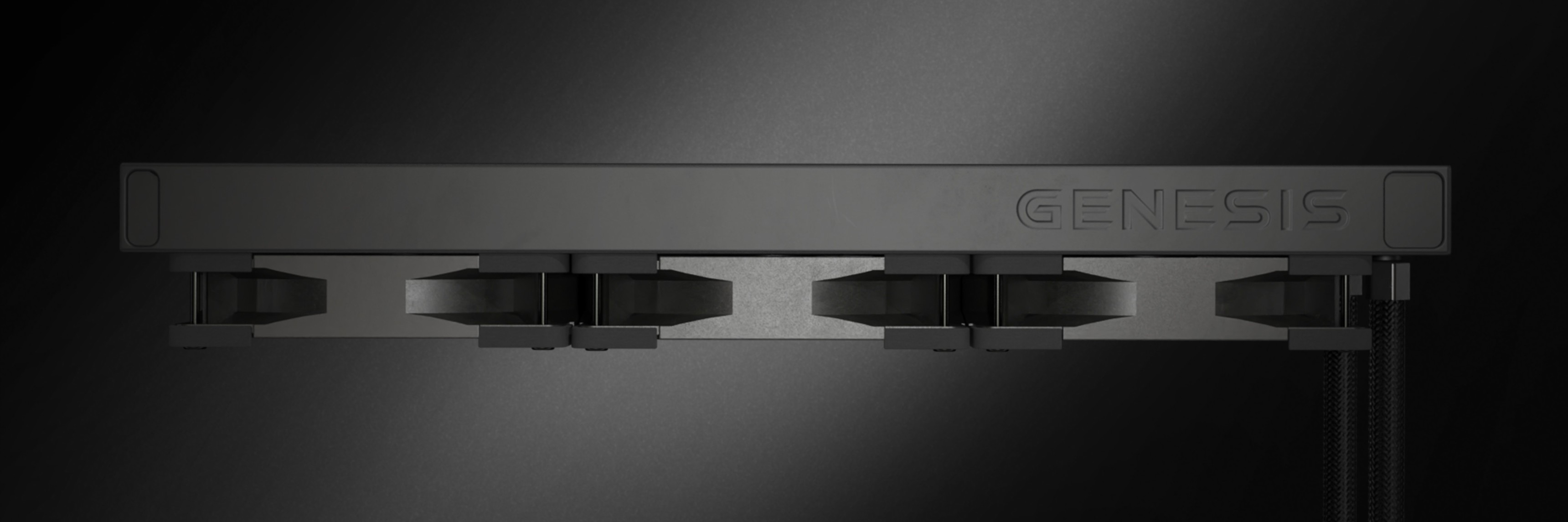 Unité de refroidissement liquide Genesis Hydria 360 ARGB noire présentant un design élégant avec trois ventilateurs.