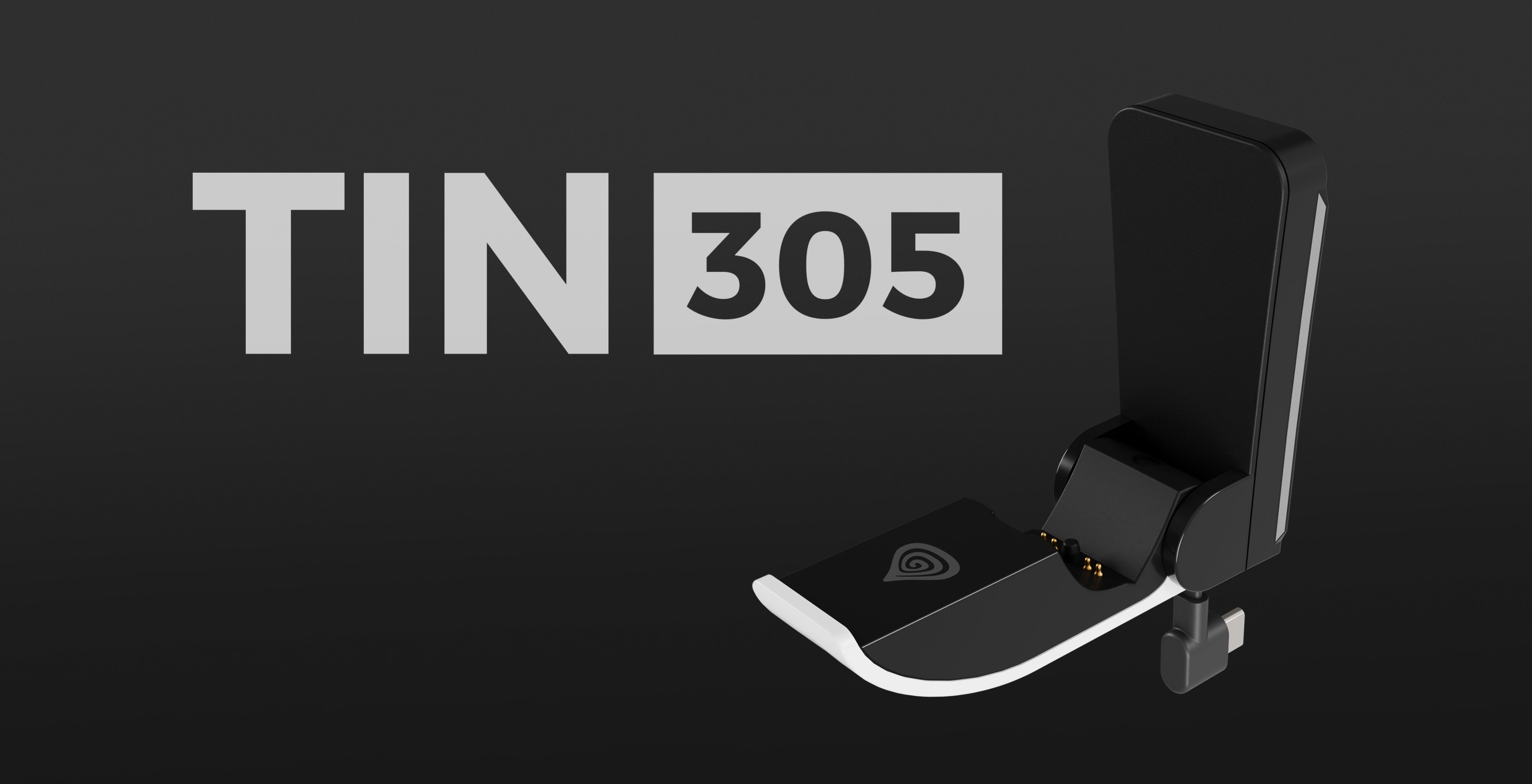Station d'accueil de chargement pour Genesis TIN 305, conçue pour les manettes PS5 Slim, dotée d'un design épuré noir et blanc.
